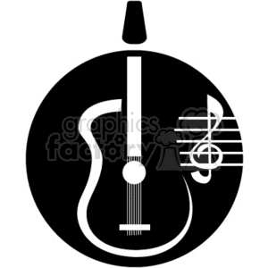 music instrument instruments vector vinyl-ready black white guitar guitars treble clef