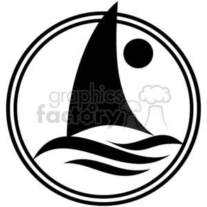 vacation travel vector black+white vinyl+ready fun sailboat sailboats wave waves boats boat