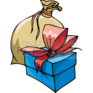 Present and a bag of gifts clipart. Royalty-free image # 143380