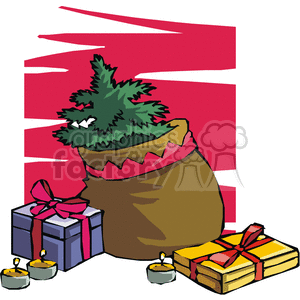 Christmas gift bag clipart. Commercial use image # 143438
