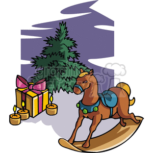Rocking horse clipart.