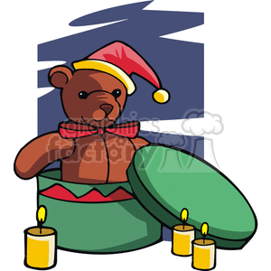 Teddy bear in a box clipart. Commercial use image # 143448