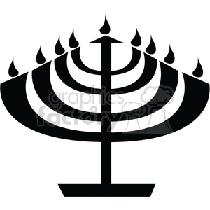 Black and white Menorah clipart. Royalty-free image # 375302