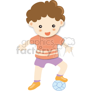 Boy with a soccer ball clipart. Commercial use image # 375528