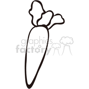 Black and White Carrot clipart.
