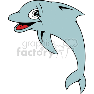 clipart - a happy dolphin.