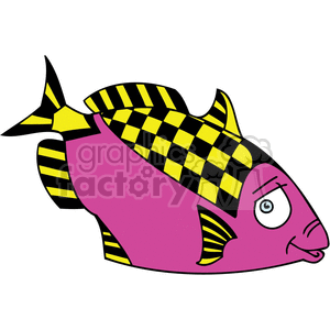funny purple yellow and black fish clipart. Royalty-free image # 377320