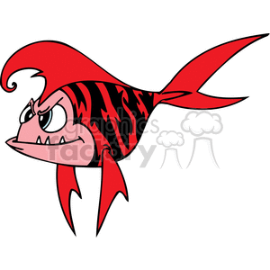 evil red fish clipart. Commercial use image # 377365