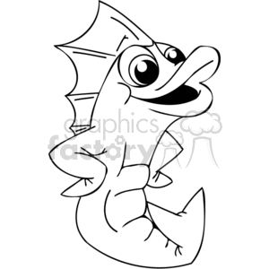 a smiling fish with its fins on his sides clipart. Commercial use image # 377430