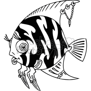 zebra angel fish with jewlery clipart. Commercial use image # 377440