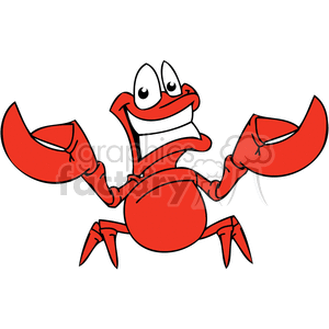 Smiley red lobster clipart. Commercial use image # 377455