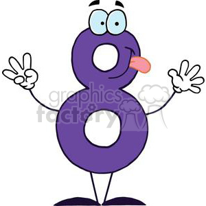 Cartoon Happy Number 8 clipart. Royalty-free image # 378339