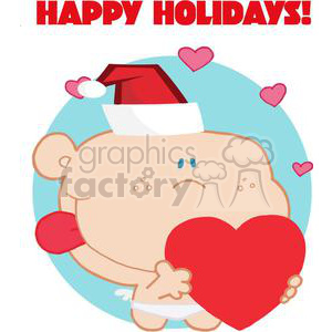 A Cupid with Heart already for the Holidays clipart. Commercial use image # 378384