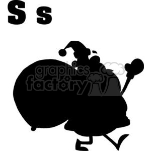 Silhouette of Santa clipart. Commercial use image # 378499