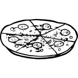 vector cartoon funny black white pizza chef cook food fast