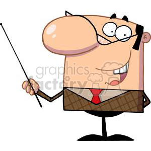 A Friendly Business Manager In Glasses Gesturing With A Pointer Stick clipart. Royalty-free image # 379166