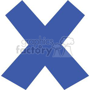 cross crossed x blue vector