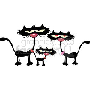 2618-Royalty-Free-Family-Black-Cats clipart. Royalty-free image # 379650