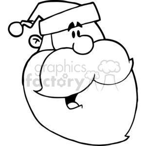 black and white Santa head clipart.