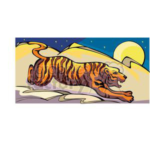clipart - tiger going after some pray.