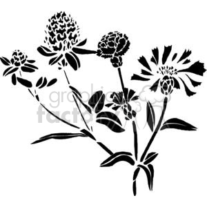 65-flowers-bw clipart. Commercial use image # 380127