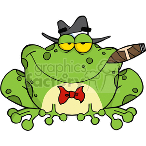 clipart - Cartoon-Frog-Mobster-With-A-Hat-And-Cigar.
