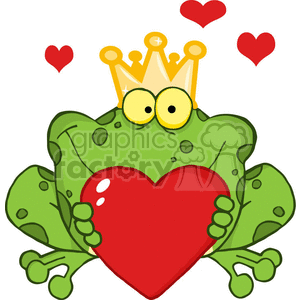 Cartoon-Frog-Prince-Holding-A-Red-Heart