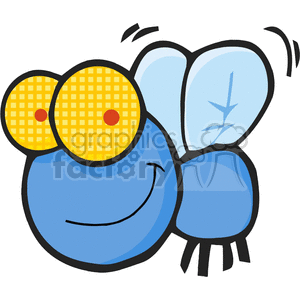 Cartoon-Fly-Character-blue clipart. Commercial use icon # 381846