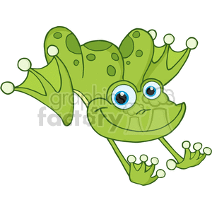 Cartoon-Happy-Hopping-Frog clipart. Commercial use image # 381871