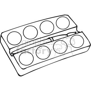 Black and white outline of a paint set clipart.