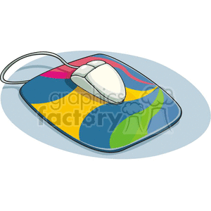 Cartoon mouse and mouse pad  clipart. Royalty-free image # 382471