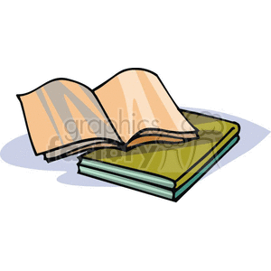 Cartoon books with open blank pages  clipart. Royalty-free image # 382515