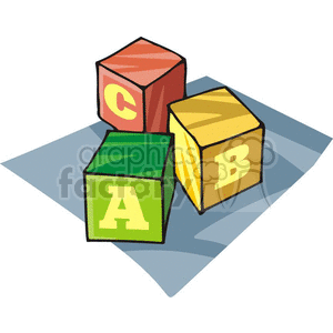 Cartoon wooden building blocks clipart. Commercial use image # 382532