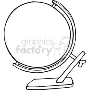 Black and white outline of a globe on a stand  clipart. Royalty-free image # 382582