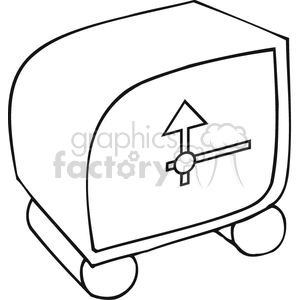 Black and white outline of a toy alarm clock clipart. Royalty-free image # 382690