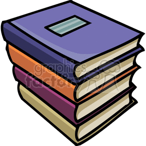 Stack of school text books clipart.