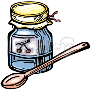 cartoon household items jar jam
