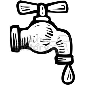 black white faucet clipart. Commercial use image # 382969