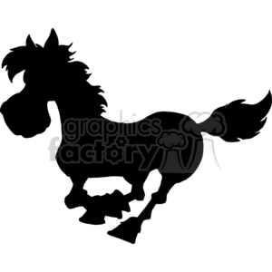 silhouette of a cartoon horse clipart. Royalty-free image # 383289