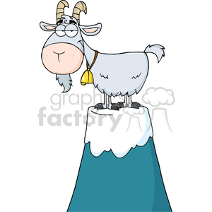 mountain goat standing on the peak clipart.