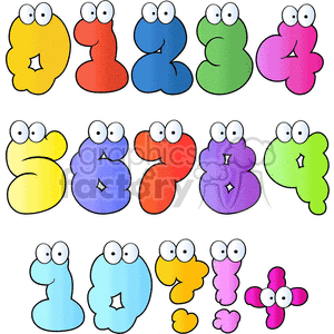 cartoon funny characters vector numbers