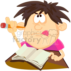 boy doing his homework clipart. Royalty-free image # 383467