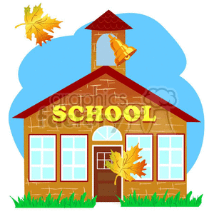 clipart - old fashioned school house.