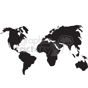 cartoon world earth globe world+map black+white