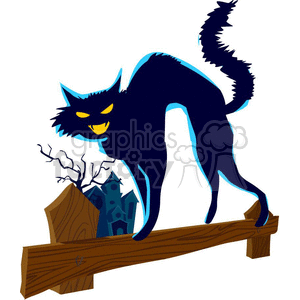 haunted black cat clipart. Commercial use image # 383497