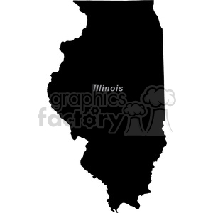 USA United+States black+white vector outline America IL Illinois