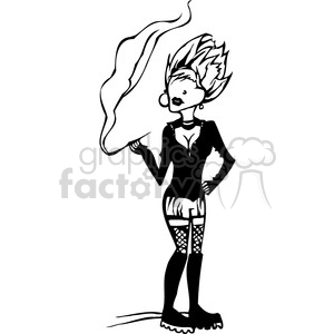 cartoon lady smoking a cigarette clipart. Commercial use image # 384726