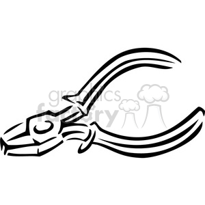clipart - black and white pliers.