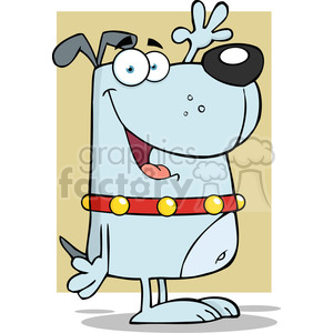 5196-Happy-Gray-Dog-Cartoon-Character-Waving-For-Greeting-Royalty-Free-RF-Clipart-Image clipart. Royalty-free image # 386204