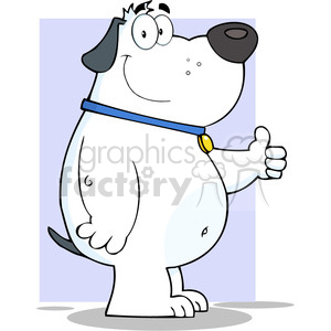 5228-Smiling-White-Fat-Dog-Showing-Thumbs-Up-Royalty-Free-RF-Clipart-Image clipart.